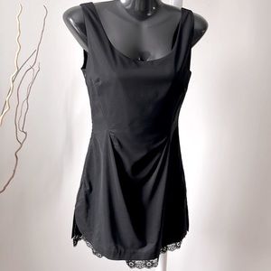Black Mini Lady Dress with Lace